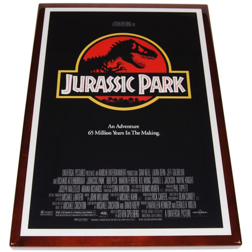 Digitally Printed Image with Stained Wood Edge (Jurassic Park)
