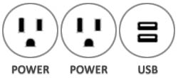 Eclipse in-surface power schematic 2 Power Outlets 1 USB