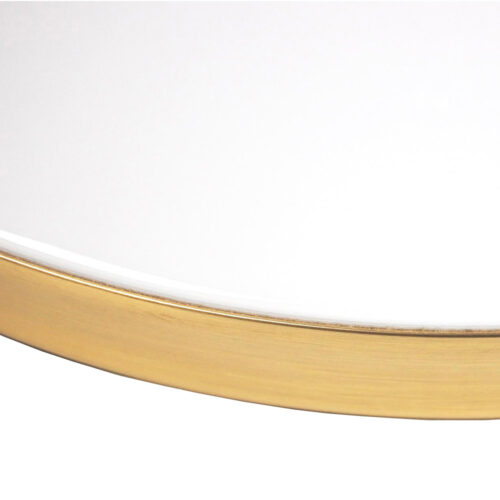 White Painted Top with Brass T-Mold Edge
