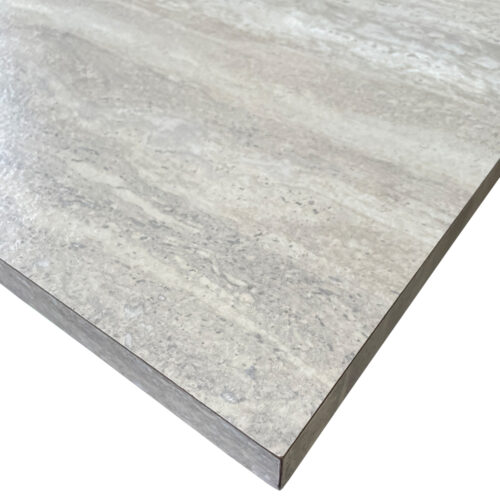 Formica “Travertine Silver” Laminate top with 1-1/4” Self-Edge