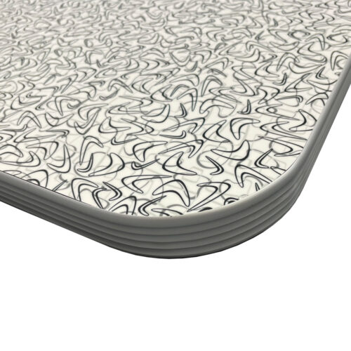 Wilsonart Retro Domino Laminate Table Top with Satin Ribbed Aluminum T-Mold Edge