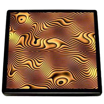 Design Lab Abstract Metallic Digital Image with Black Painted Edge