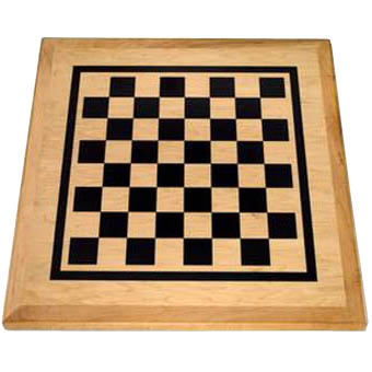 Black Chessboard Printed on Maple Veneer with Maple wood Edge