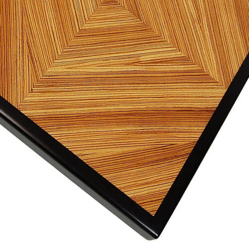 Diamond Box Pattern Zebrawood Veneer with Stained Maple Wood Edge