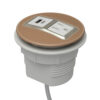 Node - Camel Leather Satin Nickel