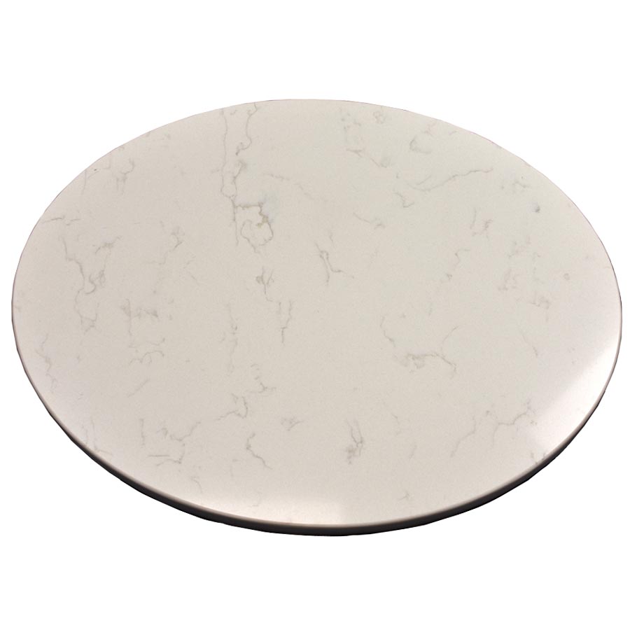 3CM Pompeii Quartz “Vanilla Ice” in Custom Oval Shape - Table Designs