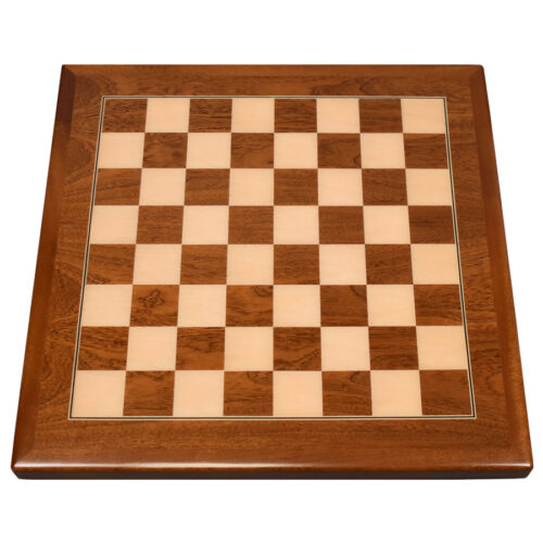 Digitally Printed Chess Checkers Board on Mahogany Veneer with Mahogany Wood Edge