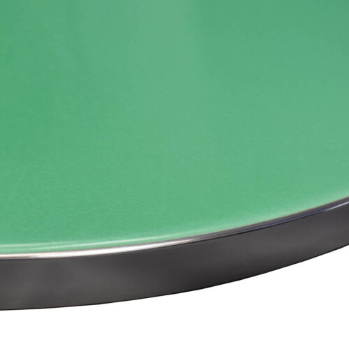 Metal FX “Teal” Custom Table Top with Polished Aluminum T-Mold Edge