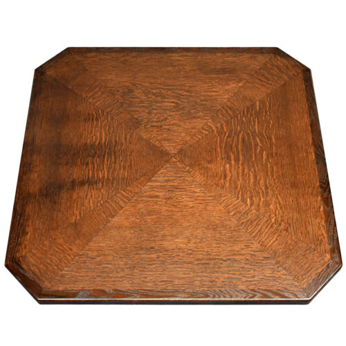 Rift Cut Red Oak Veneer inlay in Custom Pattern and Red Oak Wood Edge and Custom Stain