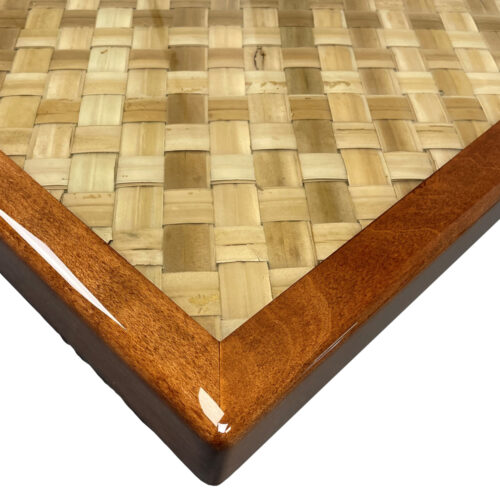Woven Palm Leaves Inlay with Maple Wood Edge 3017