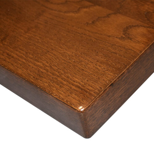 Red Oak Veneer Overlay with Red Oak Wood Edge and Custom Stain