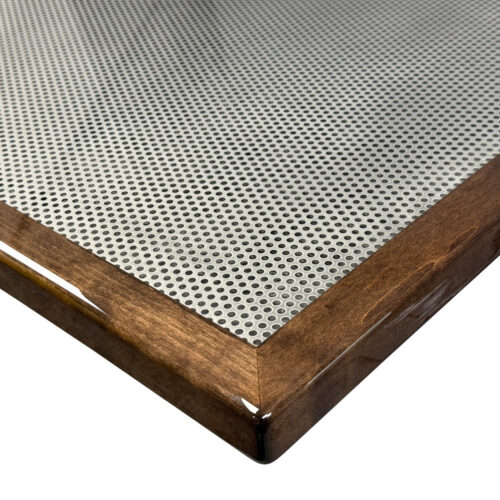 5655 McNichols Aluminum Round Hole Inlay with Stained Maple Wood Edge