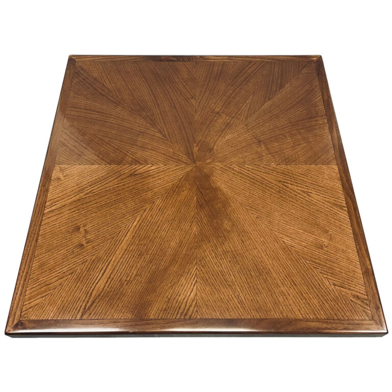 Quartered Ash Veneer Inlay in Sunburst Pattern with Ash Wood Edge in