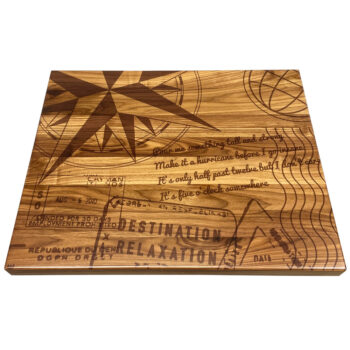 1-3/4" Walnut Plank (Natural/No Stain) with Custom Digital Print and Conversion Varnish Finish Custom Solid Wood Restaurant Table Top