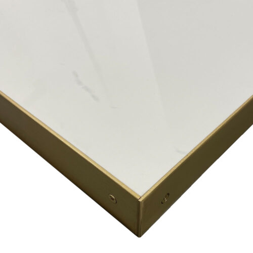 2CM Infinity Porcelain “Calcatta Oro” with Brass Edges and Screws