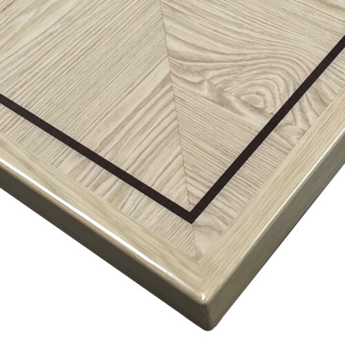 Brookline “Plank Silver Grey Oak” in a Reverse Box Pattern with Accent Stripe