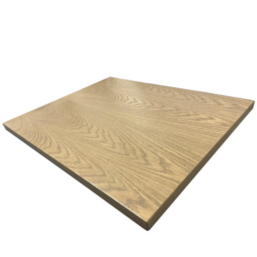 P/S White Oak Veneer Overlay Tabletop with 1-1/4" Thick Wood Edge-Custom Stain-Open Grain