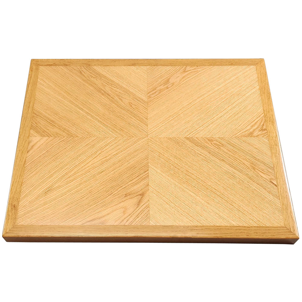 White Oak Veneer in Reverse Diamond Box Pattern with White Oak Wood Edge