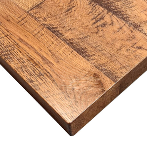 Rustic Digital Print of Faux Bandsaw Planks on Veneer with Wood Edge with Custom Stain