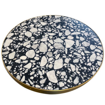 1.2 CM Santa Margherita "Palladio Moro" Marble (Honed) Tabletop with 1-1/2" Brushed Brass Metal Edges