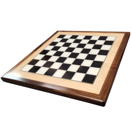 Custom Printed Checkerboard on Maple Veneer with Walnut Wood Edge