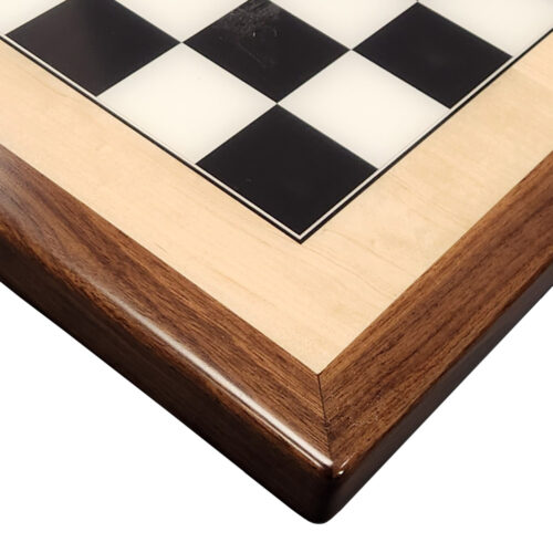 Custom Printed Checkerboard on Maple Veneer with Walnut Wood Edge