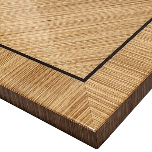 Australian Walnut Veneer (Natural / No Stain) in Custom Pattern with Black Accent and Matching Veneer Edges