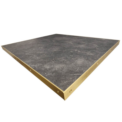 Wilsonart #5043 "Lisola" Laminate with Brass Edges-Butt-Joint Corners and Countersunk Screws