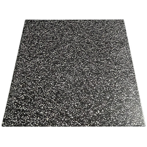 Meganite Solid Surface in Color Urban Terrazzo - Matching Drop Edge with Eased Edges & Corners