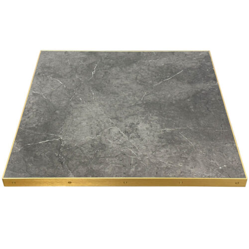 Wilsonart Laminate "Black Alicante" with Brushed Brass Edges & Counter Sunk Screws