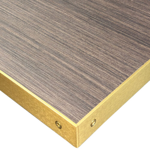 Wilsonart Laminate "Dering Forest" Brushed Brass Edges-Counter Sunk Screws-Butt-Joint Corners
