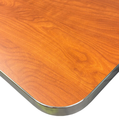 Wilsonart "Wild Cherry" with Polished Aluminum T-Mold Edges and Radius Corners
