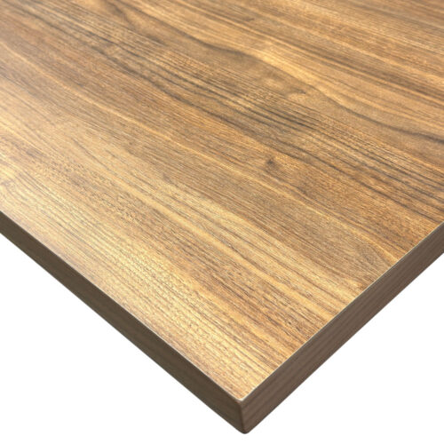 #Wilsonart "Continental Walnut" #8232-05 Laminate Overlay Tabletop with Walnut Wood Edge Stained to Match Laminate, Slight Eased Edges and Polyurethane Finish