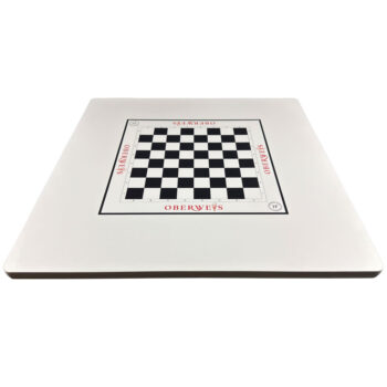 Custom Printed Laminate with 1-1/4" White T-Mold Edges & 3/4" Radius Corners
