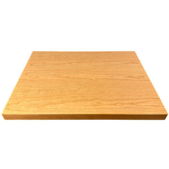 P/S Cherry Veneer Overlay with 1-3/4" Cherry Wood Edge, Slight Eased Edges & Corners, Natural / NO STAIN, UV Cured Finish, Open Grain, Semi-Gloss Sheen