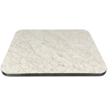 Formica 6696-58 "Carrara Bianco" Laminate with 1-1/4" Polished Ribbed Aluminum T-Mold