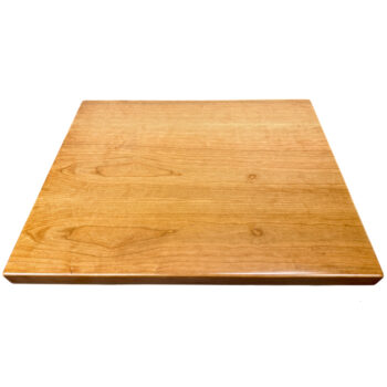 P/S Cherry Veneer Overlay Table Top with 1-3/4" Thick Cherry Wood Edges, Natural/NO STAIN, Slight Eased Edges & Corners, Closed Grain UV Cured Finish in Semi-Gloss Sheen